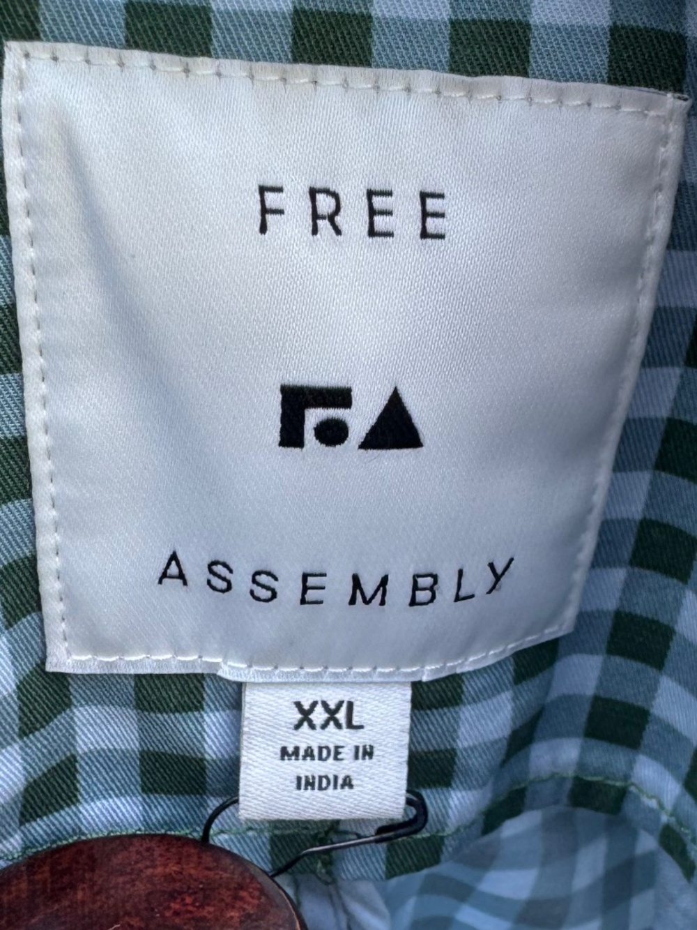 Free Assembly Green / White Gingham Trench Coat - Size XXL - Picture 4 of 6